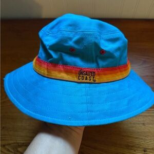 Unsalted Coast Colorful Bucket Hat with Rainbow Stripe